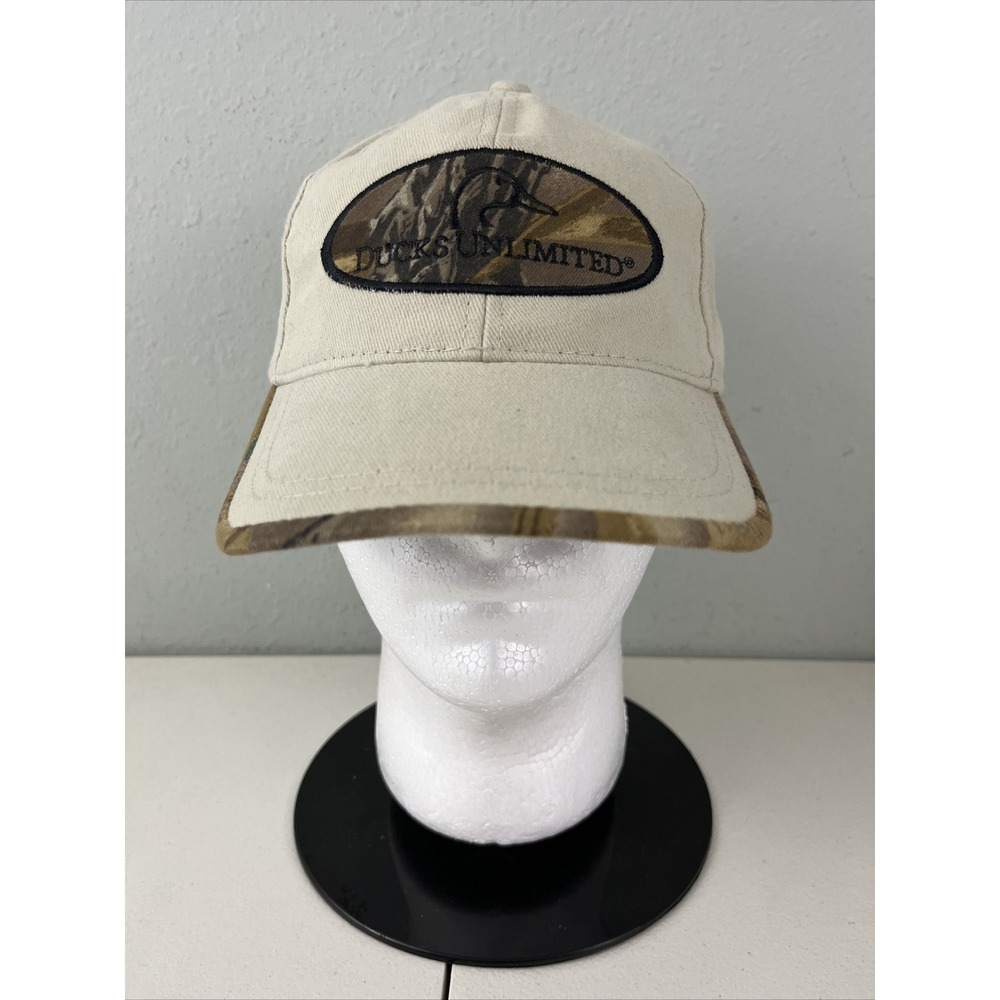 Ducks Unlimited Pekin Sponsor Adjustable Hat Tan Camo Hunting Baseball Cap
